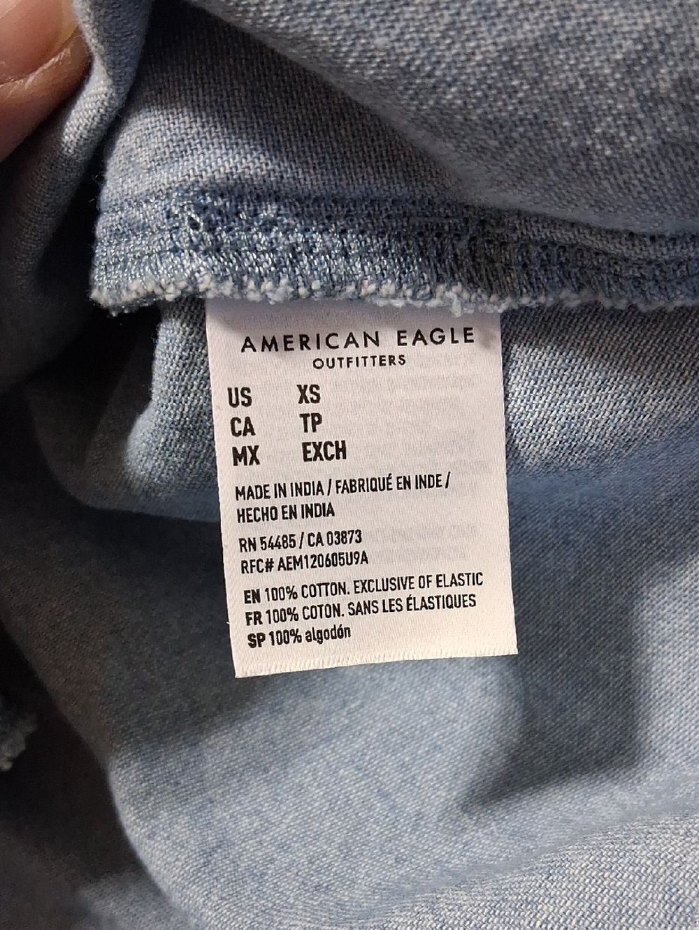 AMERICAN EAGLE Jean Dress Womens XS BLUE Denim Straps Sleeveless Used Preowned - Picture 4 of 5